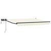 vidaXL Manuell utvidbar markise med LED-lamper Krem 2,5 x 2 m