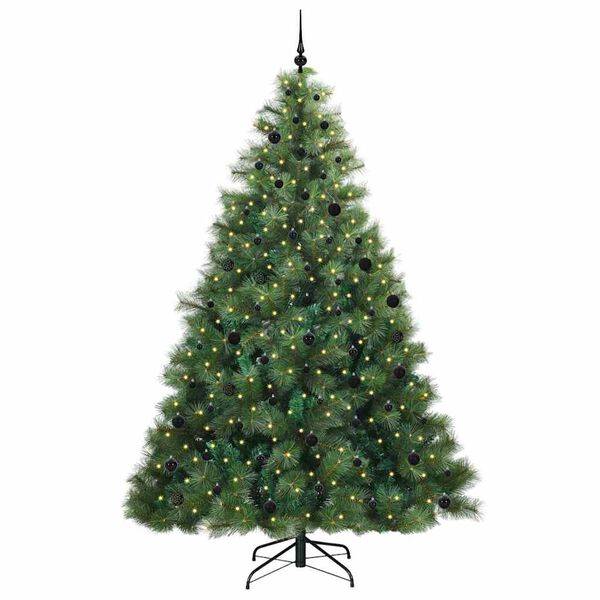 vidaXL Kunstig juletre med 300 LED med stativ gr&oslash;nn 240 cm PE og PVC