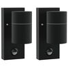 vidaXL Utevegglampe 2 stk. Svart 6,5 x 10,5 x 16 cm