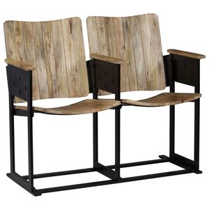 vidaXL 2-seters benk heltre mango og stål