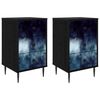 vidaXL Nattbordskap RAALTE 2 stk. Svart eik 36 x 33 x 61 cm