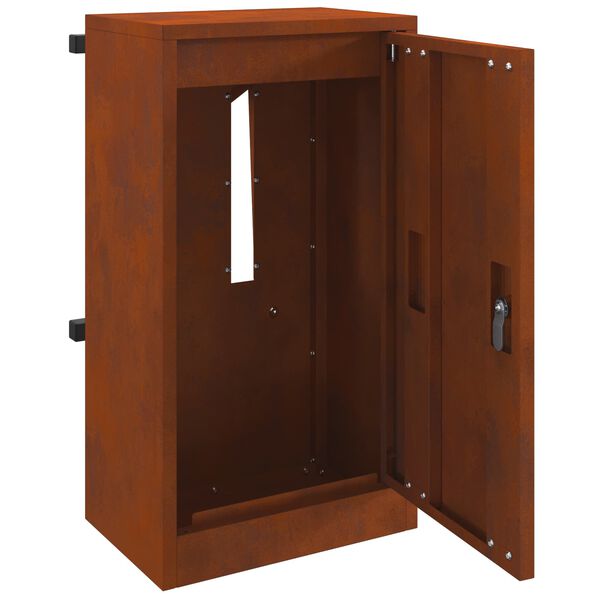 vidaXL postkasse med lagring med d&oslash;r Rusten 30 x 20 x 55 cm Cortenst&aring;l