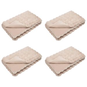 vidaXL Skliikkerteppe / pledd i kunstig kaninpels Olite 4 stk. Beige