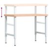 vidaXL Arbeidsbenk 100x(55-60)x(73-99,5) cm heltre b&oslash;k