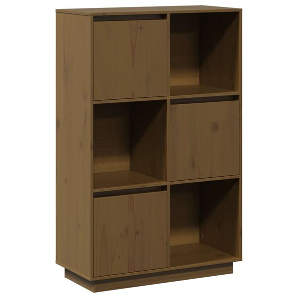 vidaXL Highboard honningbrun 74x35x117 cm heltre furu