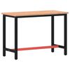 vidaXL Arbeidsbenk 115x55x81,5 cm heltre b&oslash;k og metall
