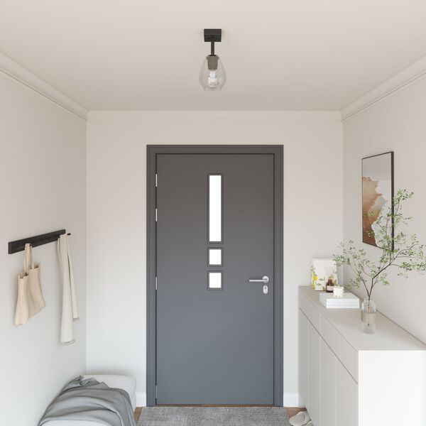 vidaXL Takspot Svart 13 x 13 x 26 cm Glass og metall