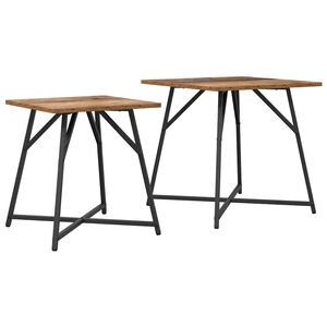 vidaXL Sidebordssett 2 stk. Gammel tre og svart 50 x 50 x 50 cm
