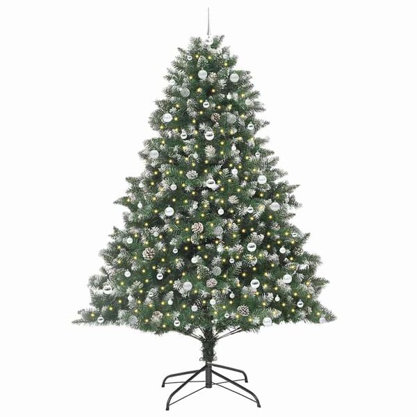 vidaXL Kunstig juletre grønn 160 x 160 x 240 cm PVC og plast og stål