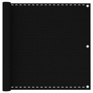 vidaXL Balkongskjerm svart 90x600 cm HDPE