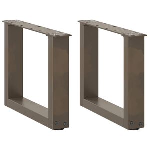vidaXL Salongbordben U-formet 2 stk naturst&aring;l 40x(30-31) cm st&aring;l