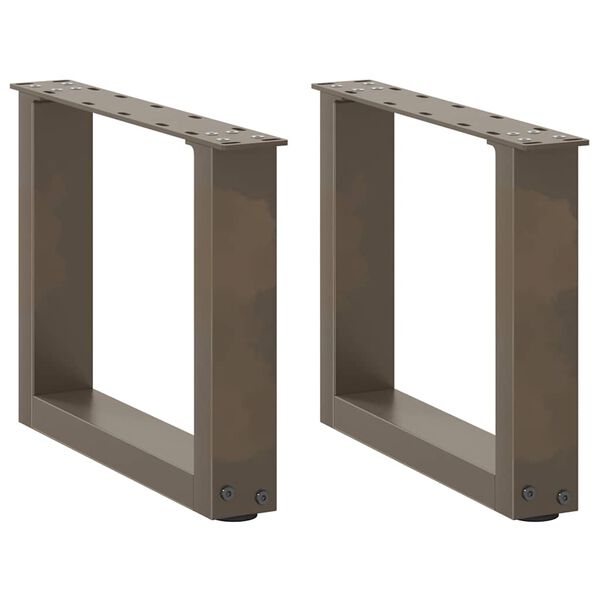 vidaXL Salongbordben U-formet 2 stk naturst&aring;l 40x(30-31) cm st&aring;l