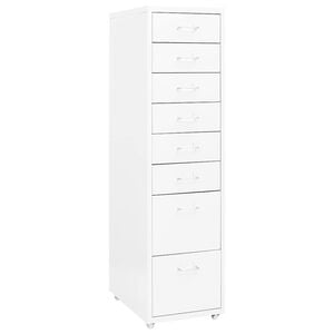 vidaXL Mobilt arkivskap hvit 28x41x109 cm metall