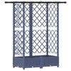 vidaXL Hevet Bed med Trellis og Tak Gr&aring; 124 x 40 x 123 cm PP