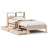 vidaXL Seng med bokhylle uten madrass 90x190 cm heltre furu