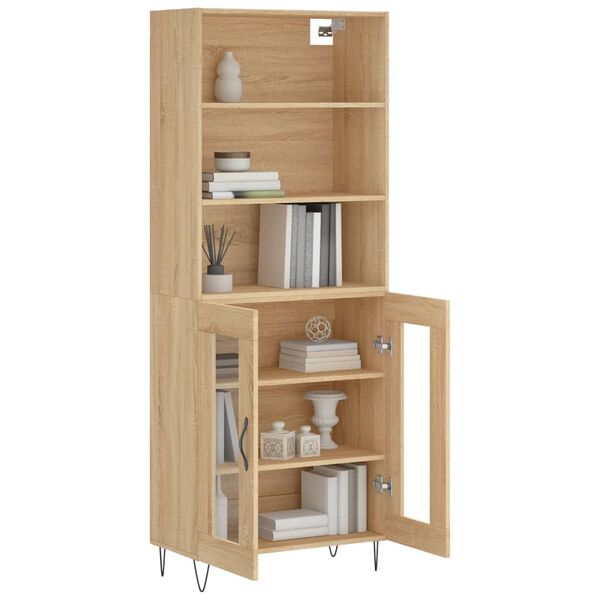 vidaXL Highboard sonoma eik 69,5x34x180 cm konstruert tre