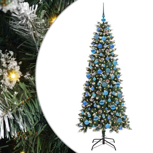vidaXL Kunstig juletre med 300 LED gr&oslash;nn 180 cm PVC og plast og st&aring;l