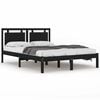 vidaXL Sengeramme svart heltre 135x190 cm Double