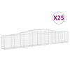 vidaXL Gabionkurver buede 25 stk 400x30x60/80 cm galvanisert jern