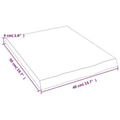 vidaXL Benkeplate til bad lysebrun 40x50x(2-4) cm behandlet heltre