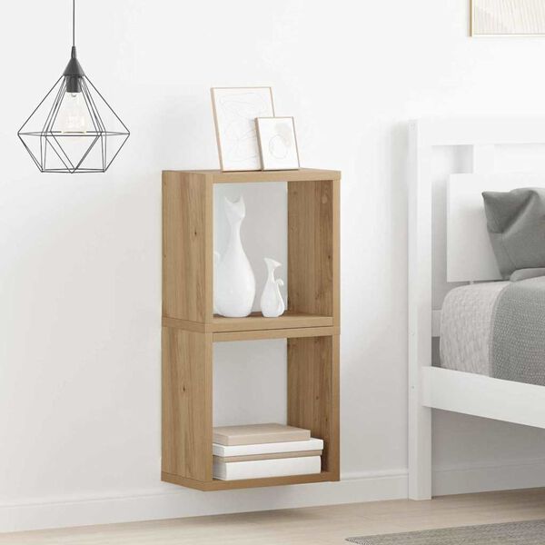 vidaXL Vegghyller med hylle Veggmontert Artisan Eik Konstruert tre