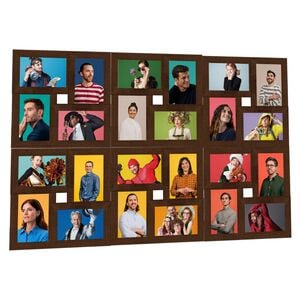 vidaXL Fotorammekollasj for 24x(10x15 cm) bilde m&oslash;rkebrun MDF