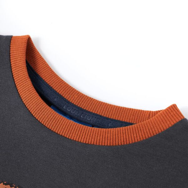 T-skjorte for barn med lange ermer antrasitt 104