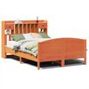 vidaXL Seng med bokhylle uten madrass voksbrun 150x200 cm heltre furu