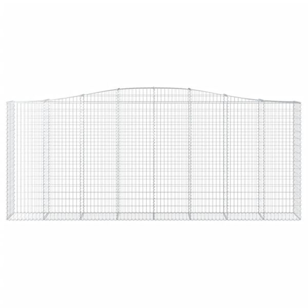 vidaXL Gabionkurver buede 7 stk 400x50x160/180 cm galvanisert jern