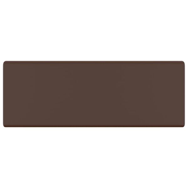 vidaXL Luksuriøs servant overløp firkantet mørkebrun 41x41 cm keramisk