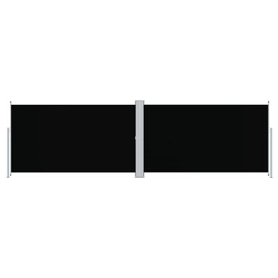 vidaXL Uttrekkbar sidemarkise 180x600 cm svart