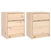 vidaXL Nattbord 2 stk 40x31x50 cm heltre furu