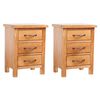 vidaXL Nattbord 2 stk 40x30x54 cm heltre eik