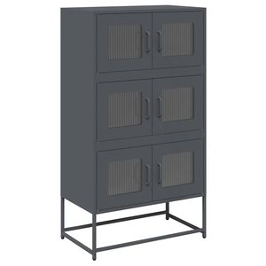 vidaXL Highboard antrasitt 68x39x123 cm st&aring;l