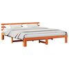 vidaXL Sengestamme med hodegjerde Vokset Brun 200 x 200 cm Massiv furu