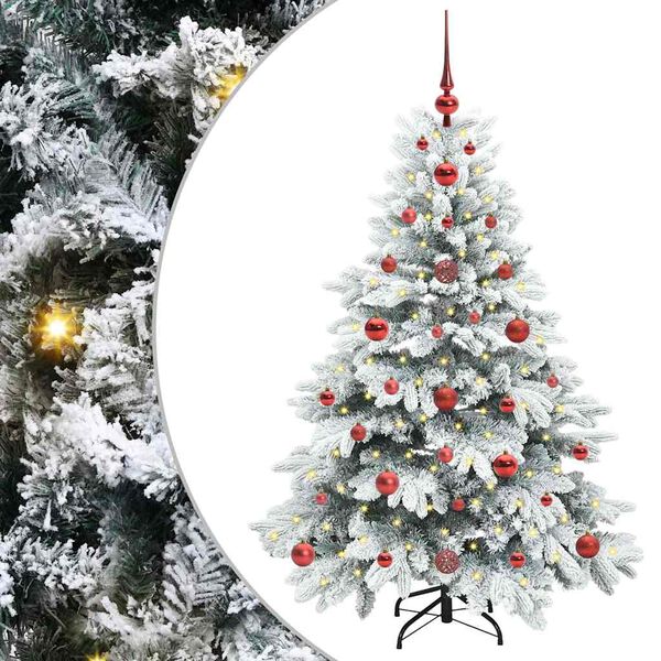 vidaXL Kunstig juletre med 150 LED med stativ Hvit 120 cm PE og PVC
