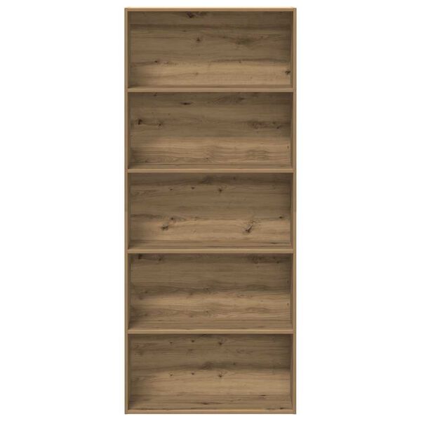 vidaXL Bokhylle artisan eik 80x30x189 cm konstruert tre