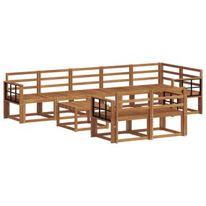 vidaXL Utend&oslash;rs sofa-sett 9 pcs Naturlig Solid akasietre