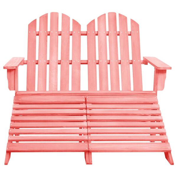 vidaXL Adirondack hagestol og ottoman 2-seters heltre rosa