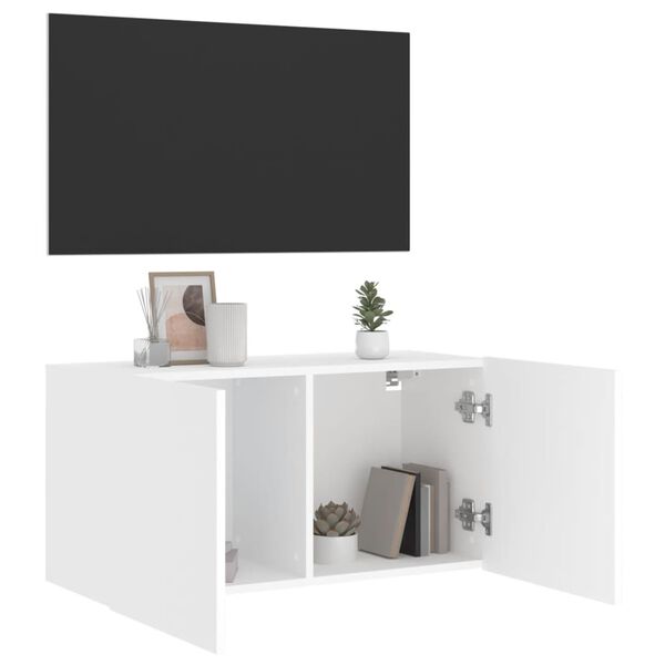 vidaXL Vegghengt TV-benk hvit 80x30x41 cm