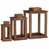 vidaXL Lanterne 3 stk. Naturlig 30 x 30 x 44 cm Mahogni Tre