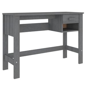 vidaXL Skrivebord HAMAR m&oslash;rkegr&aring; 110x40x75 cm heltre furu
