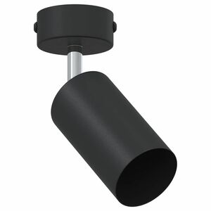 vidaXL Takspot med s&oslash;kelys Svart 6 x 6 x 16 cm Metall