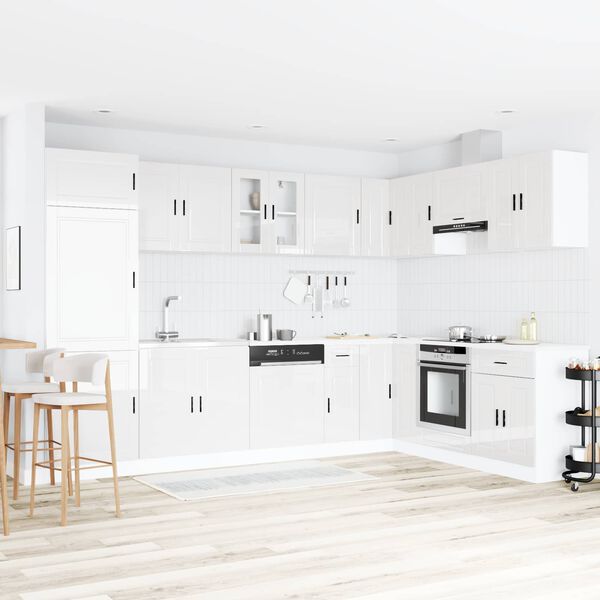 vidaXL Vaskeskap med lagring med d&oslash;r Porto 2 pcs Hvit Konstruert tre