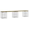 vidaXL Hagebenk gabiondesign 203x31x42 cm impregnert furu