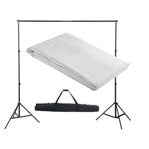 vidaXL Bakgrunnssystem 300 x 300 cm hvit