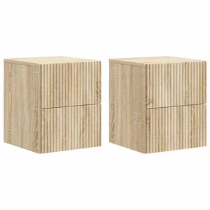vidaXL Vegghengt Nattbord 2 stk. Sonoma eik 33 x 34,5 x 40 cm