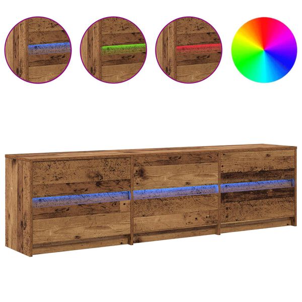 vidaXL TV Enheter 2 pcs Gamle tre 180 x 34 x 50 cm Konstruert tre