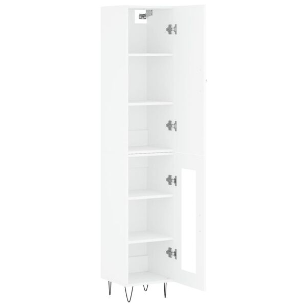vidaXL Highboard hvit 34,5x34x180 cm konstruert tre