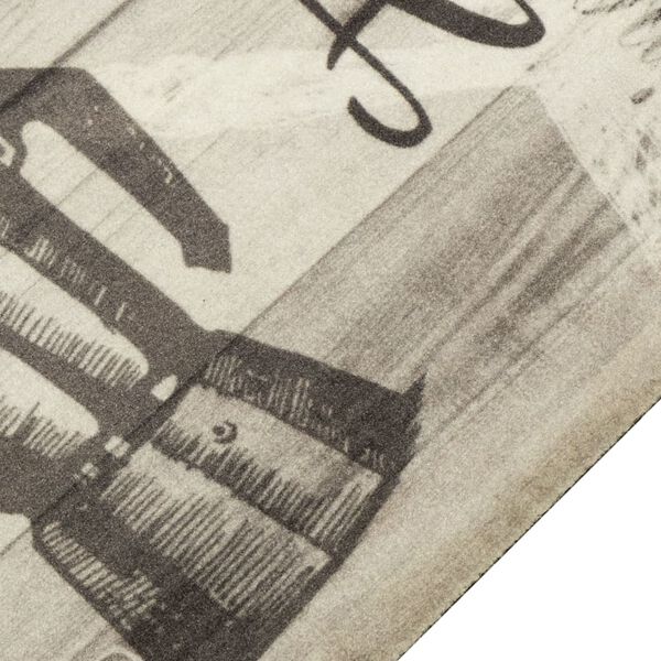 vidaXL Kj&oslash;kkenteppe vaskbar Coffee gr&aring;tt 45x150 cm fl&oslash;yel